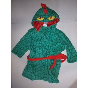 Saint Eve Swim Kids Green Dragon Scale Hooded Terry Cloth Bathrobe Cover Up 5/6